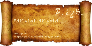 Pávlai Évald névjegykártya